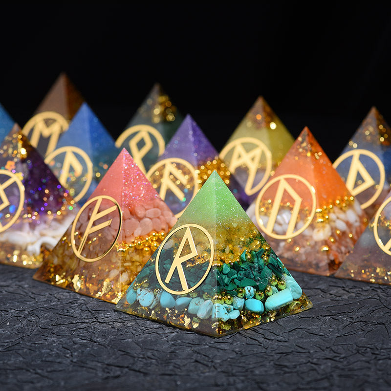 Crystal Gems Ornaments Simple Runes Lucky Fortune Transfer Aogang Energy Tower Jewelry