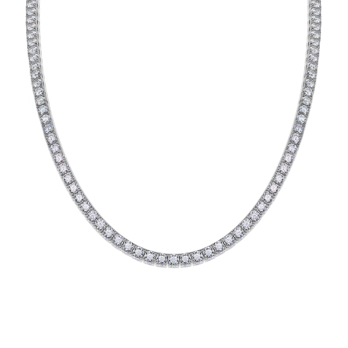 Long Star River Luxury Fashion Inlaid Mosan Diamond S925 Silver Necklace