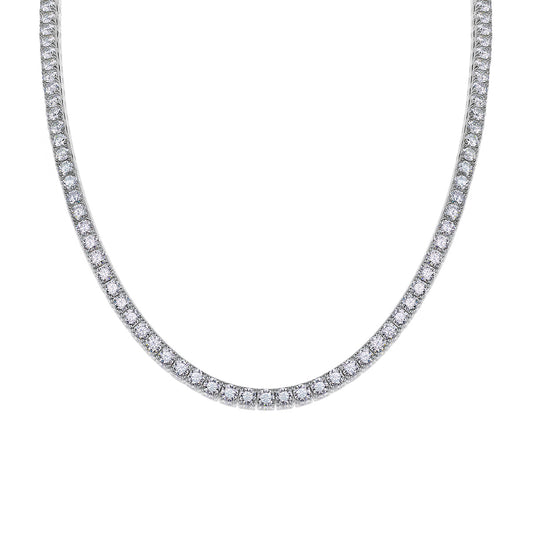 Long Star River Luxury Fashion Inlaid Mosan Diamond S925 Silver Necklace
